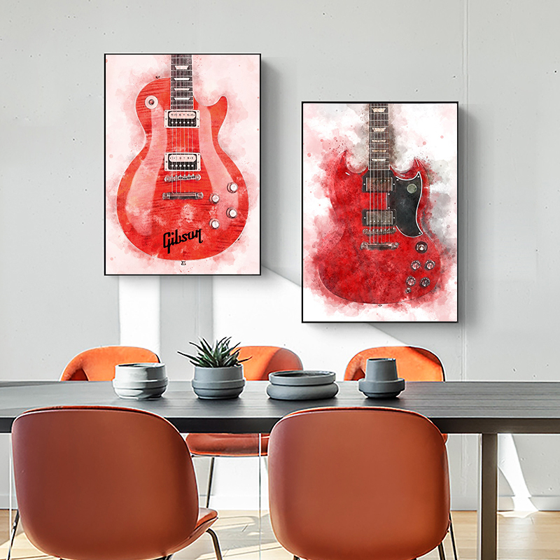 Vintage Rock Music Guitar Canv - огляд і ціна Picture Of Musical Instrument