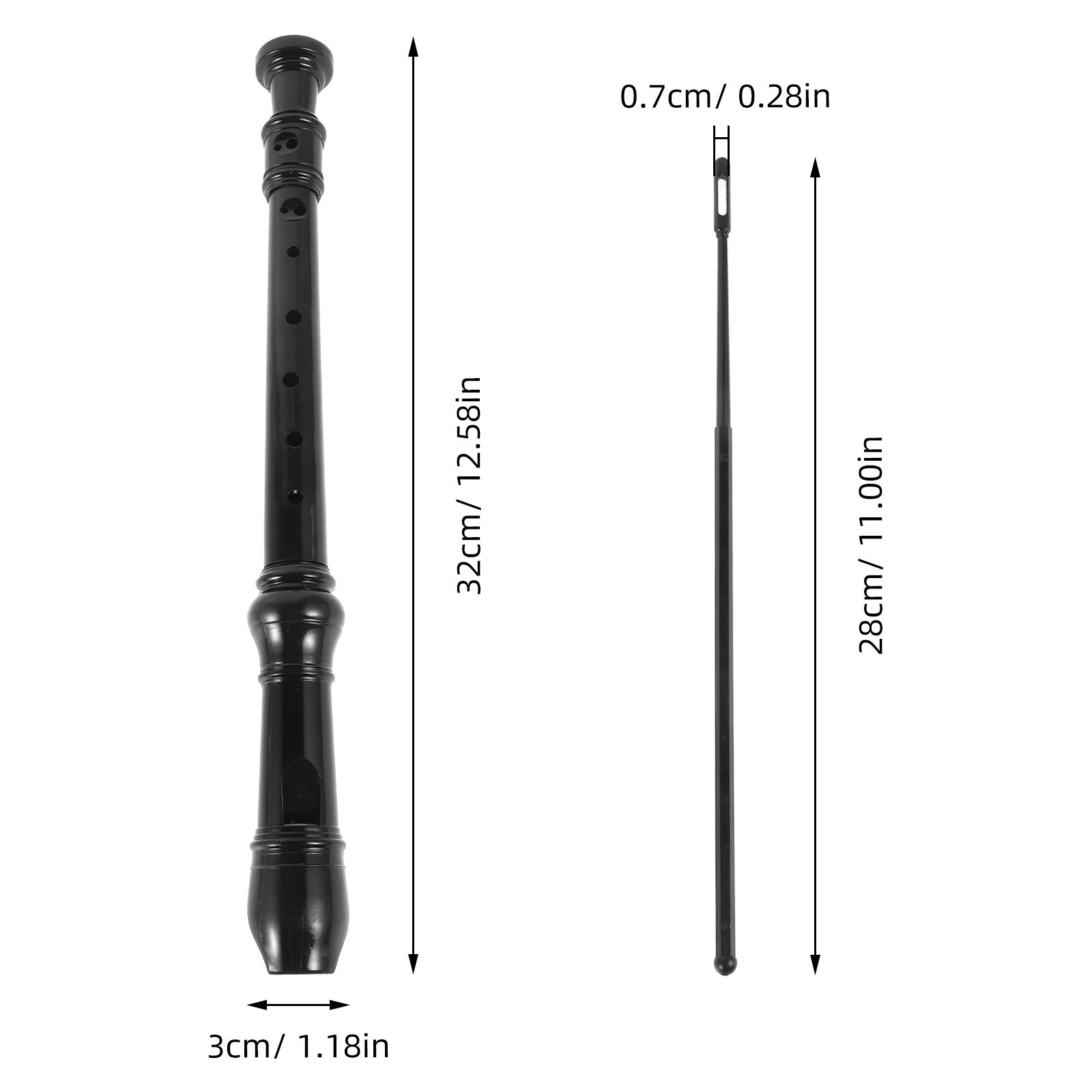 8 Hole Black Transparent Sopra - огляд і ціна Soprano Recorder Plastic