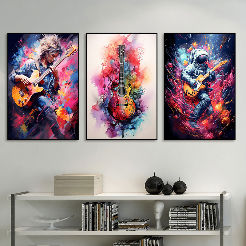 Frameless Abstract Colorful Ar - огляд і ціна Picture Of Musical Instrument